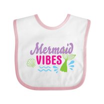 Inktastic Mermaid Vibes with Tail and Seashell Girls Baby Bib