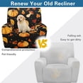 thumbnail image 3 of SCRAWLGOD Fall Decor Recliner Slipcover Lazyboy Recliner Chair Cover 4 Piece Stretch Recliner Couch Covers Small Reclining Cover with Pocket Furniture Protector, Pumpkin Spots Maple Leaf Black, 3 of 7
