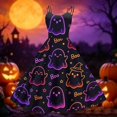 thumbnail image 4 of Fgvctg Halloween Womens Wedding Guest Dress Formal Casual Sleeveless Cocktail Dresses Oversized Dinner 1950s Tea Dress Pumpkin Ghost Witch Print Outfits Halloween Crewneck Clothing Purple 2XL, 4 of 4