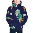 thumbnail image 5 of Kll Unisex Kids Boys Girls Hooded Pocket Pullover Hoodies-Astronaut Dinosaur And Space, 5 of 9
