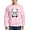 Pink, variant on - Batty Bear White - Crew Neck Sweatshirt