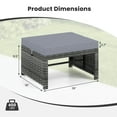 thumbnail image 3 of Costway Patio Ottomans Set of 2 PE Rattan Footstools with Removable Cushions & Metal Frame Gray, 3 of 9