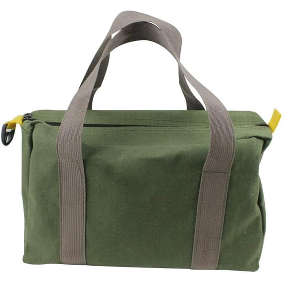 Manunclaims Wide Mouth Tool Bag, Canvas Heavy Duty High Capacity Handbag, Portable Multi-function Tool Bag for Storage Wrench, Screwdrivers, Plier, Nails