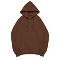 thumbnail image 4 of DHFJKG Hoodies For Women Side Slit Long Sleeve Sweatshirt Fall Drawstring Solid Color Pullover Tops With Pocket, 4 of 4