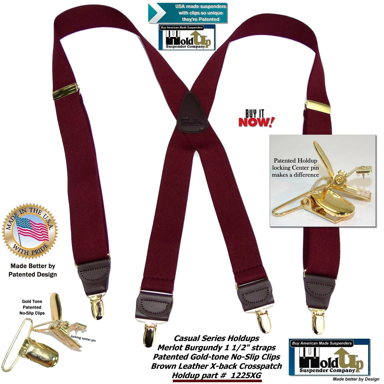 Holdup Suspender Holdup Suspender Company Merlot Burgundy Colored Men