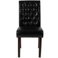 thumbnail image 6 of BizChair Black LeatherSoft Parsons Chair with Rolled Back, Accent Nail Trim and Walnut Finish, 6 of 11