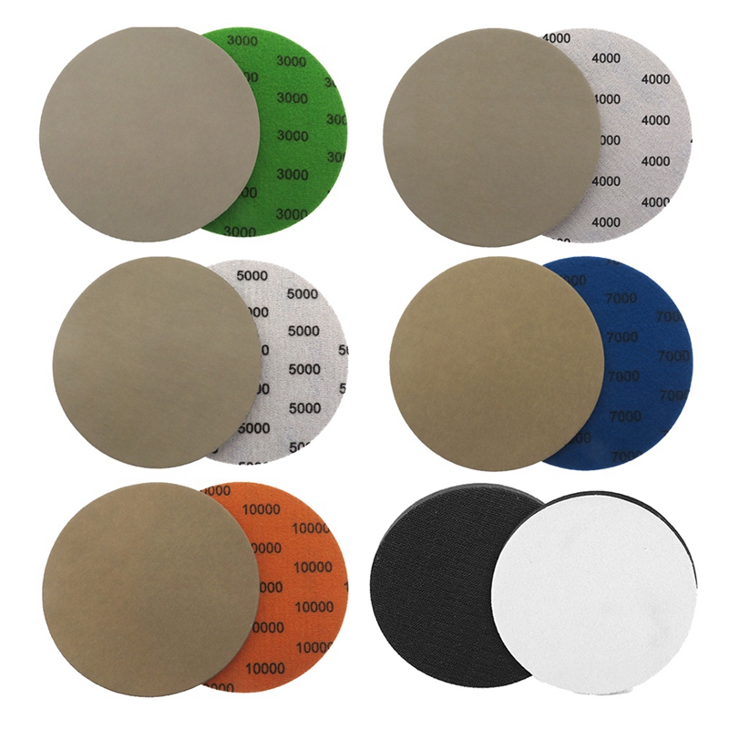 6 Inch 3000 4000 5000 7000 10000 Sandpaper Grinding Disc, with Interface Pad, 25 Pieces of Dry