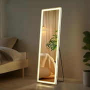 Nextay 21” x 64” White Modern LED Lighted Full Length Floor Mirror