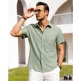 thumbnail image 2 of Camisa Alimens & Gentle de algodón y lino de manga corta para hombre, 2 of 5
