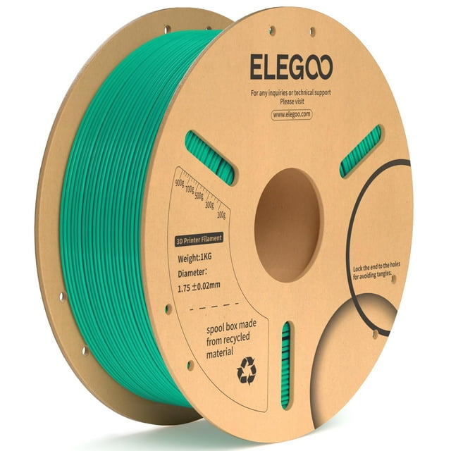 Filamento para impresora 3D ELEGOO PLA Plus de 1,75 mm, color verde mar, 1 kg