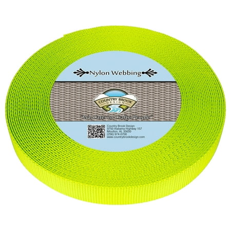 - Country Brook Design® 1 Inch Hot Yellow Heavy Nylon Webbing