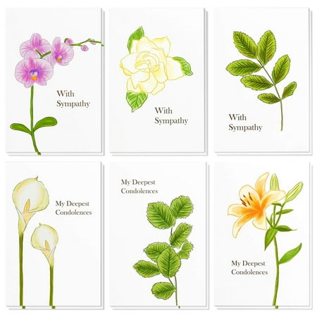 Sympathy Cards Box Set – 48 Pack Sympathy Cards, 6 Floral Foliage Designs, Condolence Cards Bulk, Envelopes Included, 4 x 6 (Best Identity Card Design)