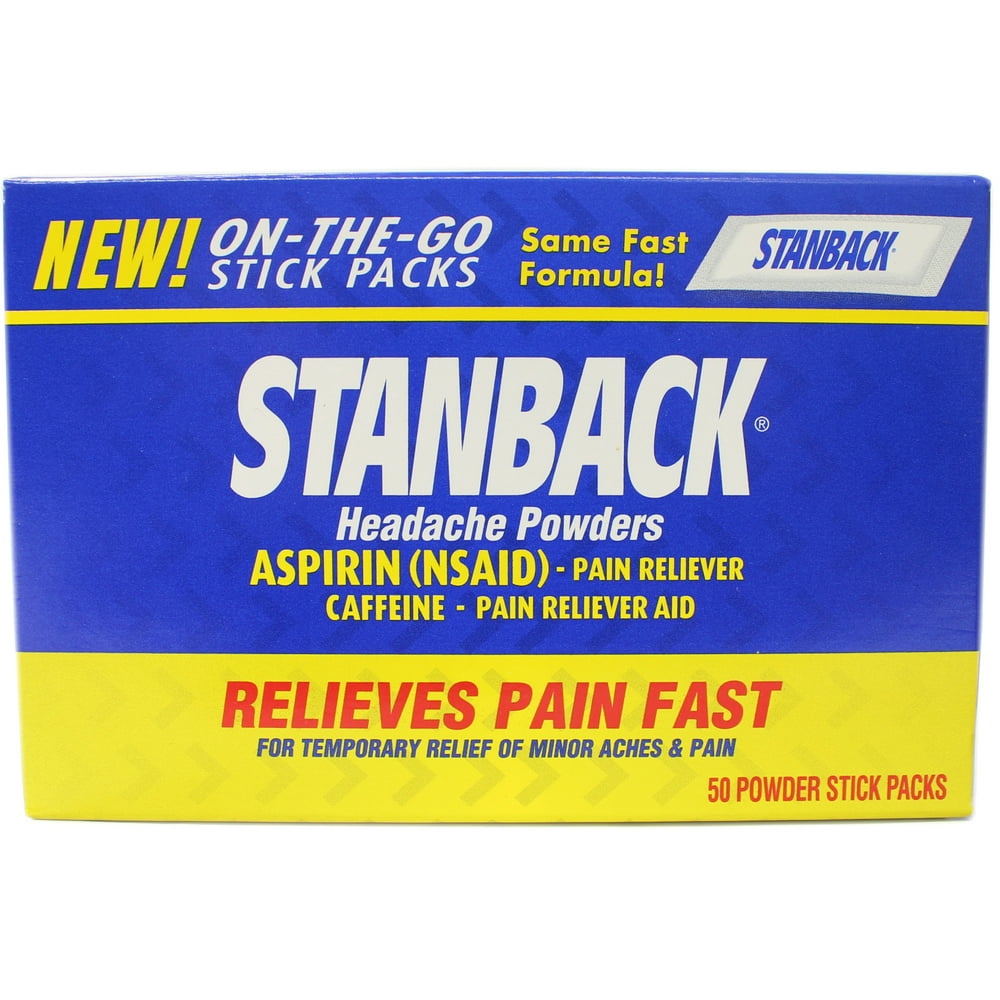 2 Pack Stanback Stick Pack Headache Powders 50 Count Each