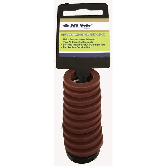 Rugg W6HR Rubber Hose Washer Set, Red