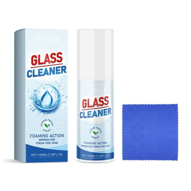 WLOELOEW 100Ml Glass Cleaner Spray For Mirrors And Windows Removes Stubborn Stains And Impurities For Clear View