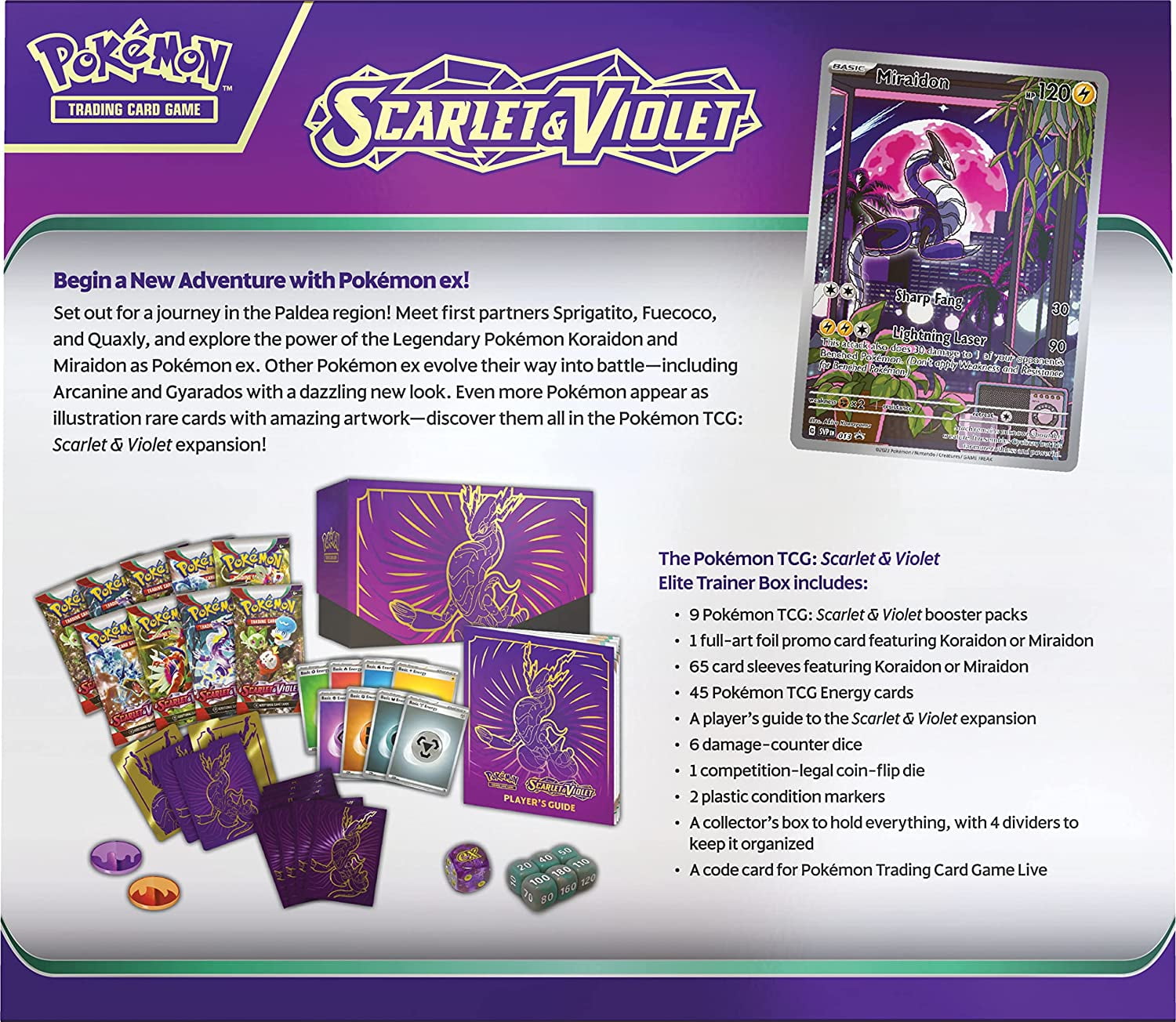 Pokemon Trading Card Game: Scarlet & Violet Elite Trainer Box - Miraidon :  Target