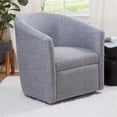 thumbnail image 6 of Bowery Hill Transitional Styled Fabric Swivel Chair in Indigo Blue, 6 of 7