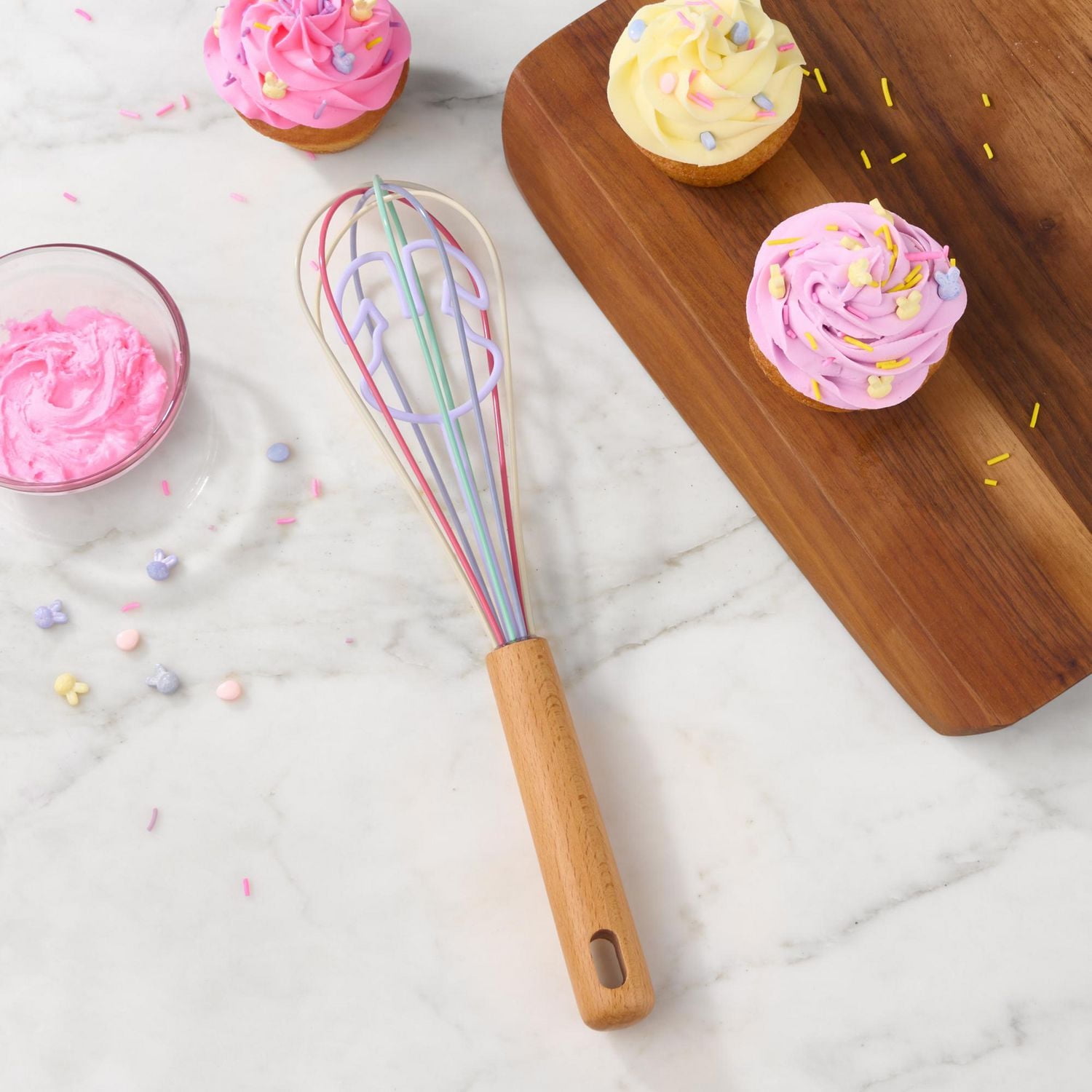 Way to Celebrate 11-inch Silicone Whisk, Bunny Rabbit character, Purple