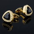 thumbnail image 4 of Guangzhoushicwz Gemelos de cristal negro para hombre Gemelos elegantes para hombre para fiesta de bodas Regalo único, 4 of 5