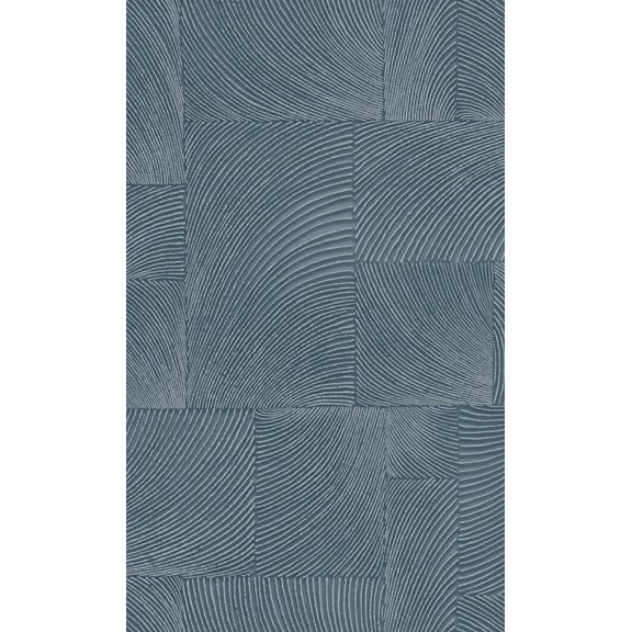Blue Abstract Geometric Waves Printed Non-Woven Non-Pasted Textured Wallpaper 57 Sq. Ft.