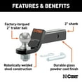 thumbnail image 2 of CURT 45036 Trailer Hitch Mount with 2-Inch Ball & Pin, Fits 2-In Receiver, 7,500 lbs, 2" Drop, 2 of 5