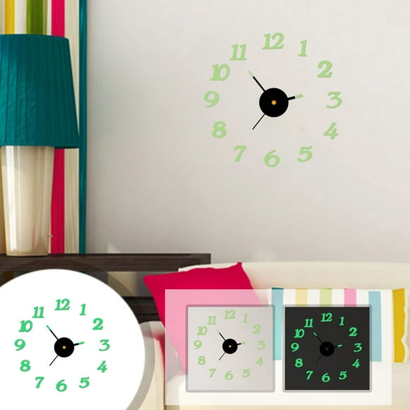 Fiudx Reloj de Pared Acrílico, Diseño Digital Autoadhesivo Diy, Función de Silencio para Un Ambiente Tranquilo, Decoración Del Hogar, Fácil Instalación, Funciona con Pilas, Tamaño 50 X 50 X 1 Cm