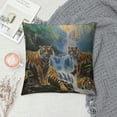 thumbnail image 2 of Chilfamy   Tiger Throw Pillow Cover Tropical Banyan Tree Pure Limestone Waterfalls Paradise Forest Cozy Square Cushion Case for Men Women Boys Girls Room Home Decor White, 2 of 5