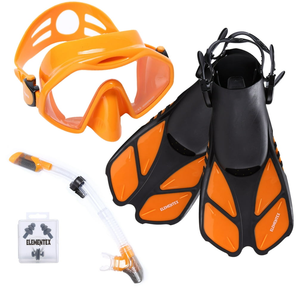 ELEMENTEX Scuba Diving Mask and Dry Snorkel Set with Trek ELEMENTEX Scuba Diving Mask and Dry Snorkel Set with Trek