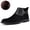Black Fleece, variant on Men’s Casual Ankle Boots Slip-On Faux Leather Chelsea Boots Comfortable Non-Slip Dress Boots for Business Office Travel Daily Walking and Winter Wear