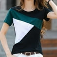 thumbnail image 2 of EINCcm Womens Color Block Short Sleeve T Shirt Casual Basic Crew Neck Tee Summer Tunic Blouse, 2 of 3