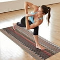 thumbnail image 6 of Brown Boho Geometric Triangles and Rhombuses Pattern Hot Yoga Mat Towel Non Slip for Hot Yoga - Quick-Drying Yoga Mat Cover with 4 Corner Pockets with Travel Bag - Hot Yoga Towel Non Slip 70"x26", 6 of 6
