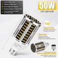 50W 2 pack LED Corn Light Bulb,3000K Warm White 6500LM(500W Equivalent