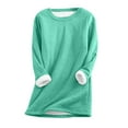 thumbnail image 2 of Wycnly Fall Fashion 2023 Womens Sweatshirt Womens Thickened Fleece Sweatshirt Plus Size Casual Cozy Lamb Wool Plush Pullover Sweater Trendy Solid Winter Long Sleeve Sweatshirt Tops Weekly, 2 of 4