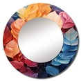 thumbnail image 2 of Designart "Dreaming Among Colorful Leaves I" Leaves Multicolor Large Round Mirror - Round Bedroom Mirror Wall Decor - Traditional Round Printed Mirror - 23" x 23", 2 of 6
