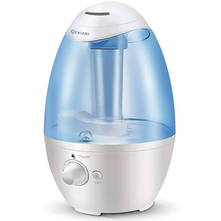 GENIANI 3L Ultrasonic Cool Mist Humidifier - Best Air Humidifiers for Bedroom / Living Room / Baby with Night Light - Whole House Solution - Large 3L Water Tank - Auto Shut Off &