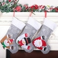 thumbnail image 2 of Set of 3 Christmas Stockings with LED Light,Fireplace Hanging Christmas Ornament for Family Decorations Holiday Xmas Gift, 2 of 5