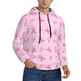 thumbnail image 2 of Honeii Breast Cancer Awareness 1 Pattern Mens Hoodies Men's Loose Sleeve Sweatshirt,Pullover Hooded Sweatshirt for Men,Essentials Hoodie-3X-Large, 2 of 7