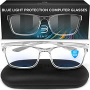 Stylish Blue Light Computer Blocking Glasses for Women and Men - Ease Digital Eye Strain, Dry Eyes, Headaches and Blurry Vision - Instantly Blocks Glare from Computers and Phone Screens, Case Included