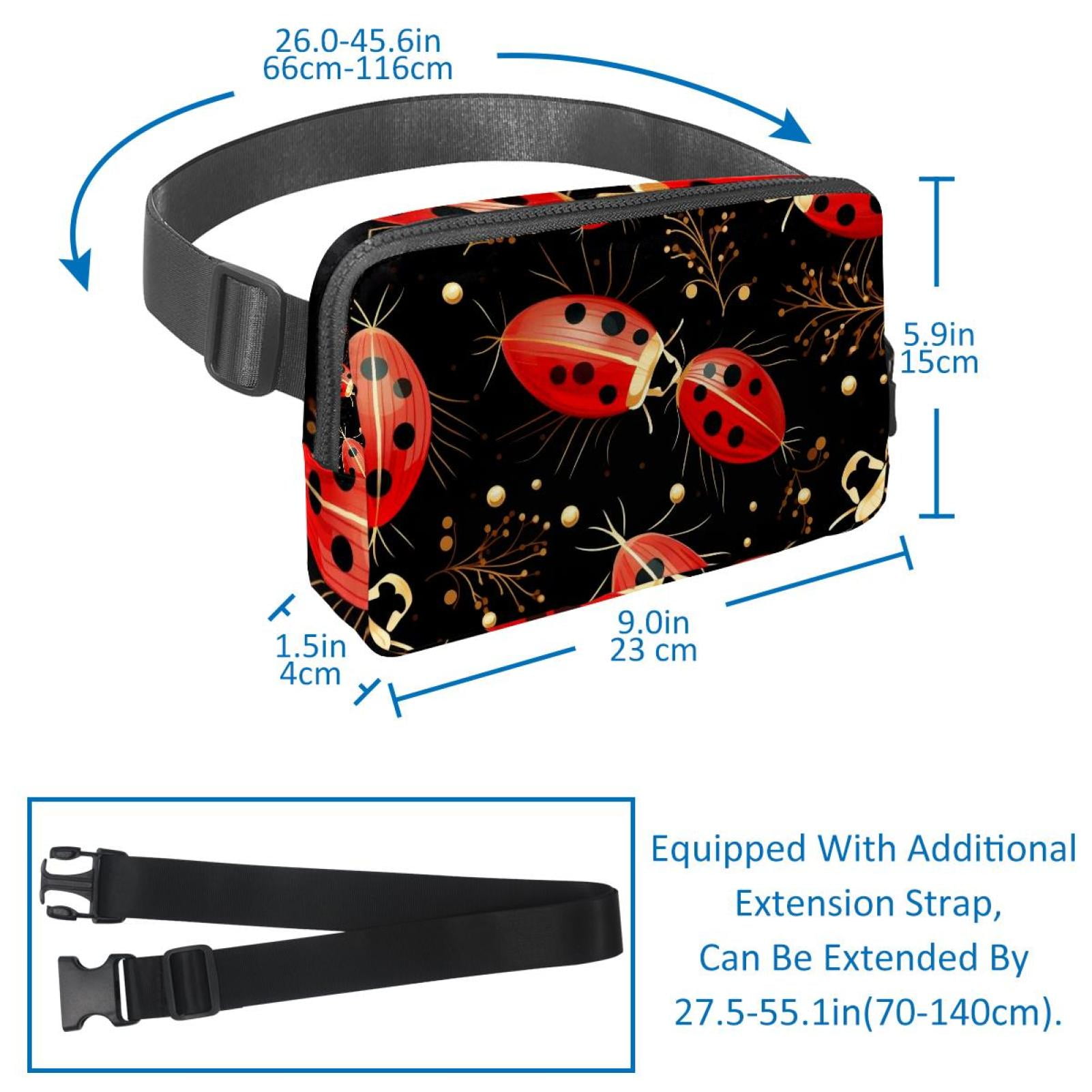Coccinella septempunctata Lightweight Adjustable Waist Pack with Extension Strap - Unisex Fanny Pack Money Belt