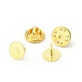 thumbnail image 2 of 2bags 120pcs Brass Lapel Pin Backs Tie Tack Pin Butterfly Clutch Brooch Findings Golden 10x5mm Pin: 1mm Stop: 11x6mm, 2 of 3