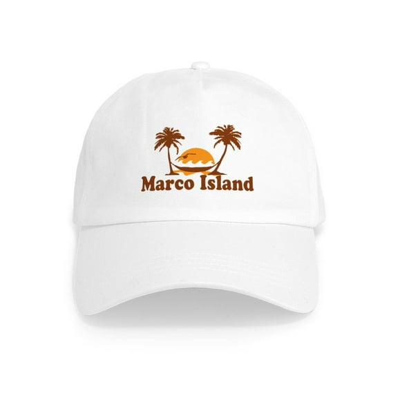 CafePress - Marco Island Palm Trees Design. Cap - Adjustable 100% Brushed Unisex Casual Cotton Baseball Cap, Beige, 1