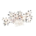 thumbnail image 4 of Nvzi Horquillas para el pelo de boda con flores para novias, peinetas con perlas de cristal, pinzas para el pelo, tocado, accesorios para el pelo de boda dorados, joyas - doradas, 4 of 4