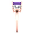 thumbnail image 3 of Three-Stone Engagement Ring for Women - 4ct Natural Amethyst in 14K Rose Gold Promise Ring, 3 of 6