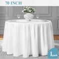 thumbnail image 6 of VidaFete Round Tablecloth 70 inch Polyester Table Cloth 1 Pack, Resistant Wrinkle Dining Table Cover for Dinning Tabletop Decoration (White), 6 of 7
