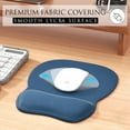 thumbnail image 2 of Ergonomic Mouse Pad with Gel Wrist Support, Comfortable Mousepad with Smooth Wrist Rest Surface and Non-Slip PU Base for Pain Relief, Computer, Laptop, Office & Home, 9.4 x 8.1 in, Navy Blue, 2 of 12