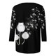 thumbnail image 5 of ICHUANYI Clearance Women's Fashion Printing Loose T-shirt Mid-length 3/4 Sleeves Blouse Round Neck Casual Tops(Black, S) ICHUANYI WER2023080915344, 5 of 5