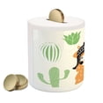thumbnail image 2 of Hipster Piggy Bank, Llama in a Traditional Bolivian Hat Smiling Comic on Polka Dots Illustration, Ceramic Coin Bank Money Box for Cash Saving, 3.6" X 3.2", Multicolor, by Ambesonne, 2 of 4