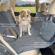 Kurgo Dog Car Seat Cover, Pet Bench Seat Covers, Hammock Style Car Cover, Water Resistant, Scratch proof, Cars, 55 Inches, Heather Hammock (Heather Charcoal Grey, 55)