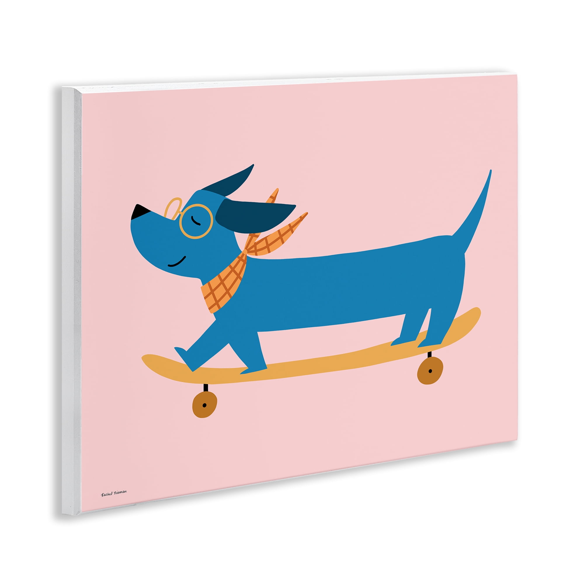 Stupell Industries Skateboarding Wiener Dog Wall Plaque Art, design by Rachel Nieman