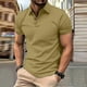 thumbnail image 3 of Camiseta informal de manga corta y corte ajustado para hombre, de color liso, poliéster, versátil para hacer ejercicio y para el uso diario., 3 of 7